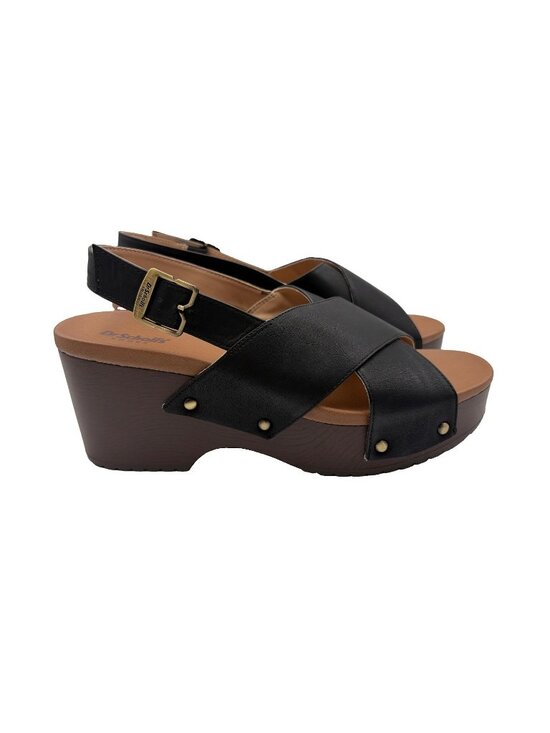 Dr. Scholl's Shoes - Dr. Scholl’s Women’s 9.5 Black Wedge Platform Slingback Sandals Studded WESLEE